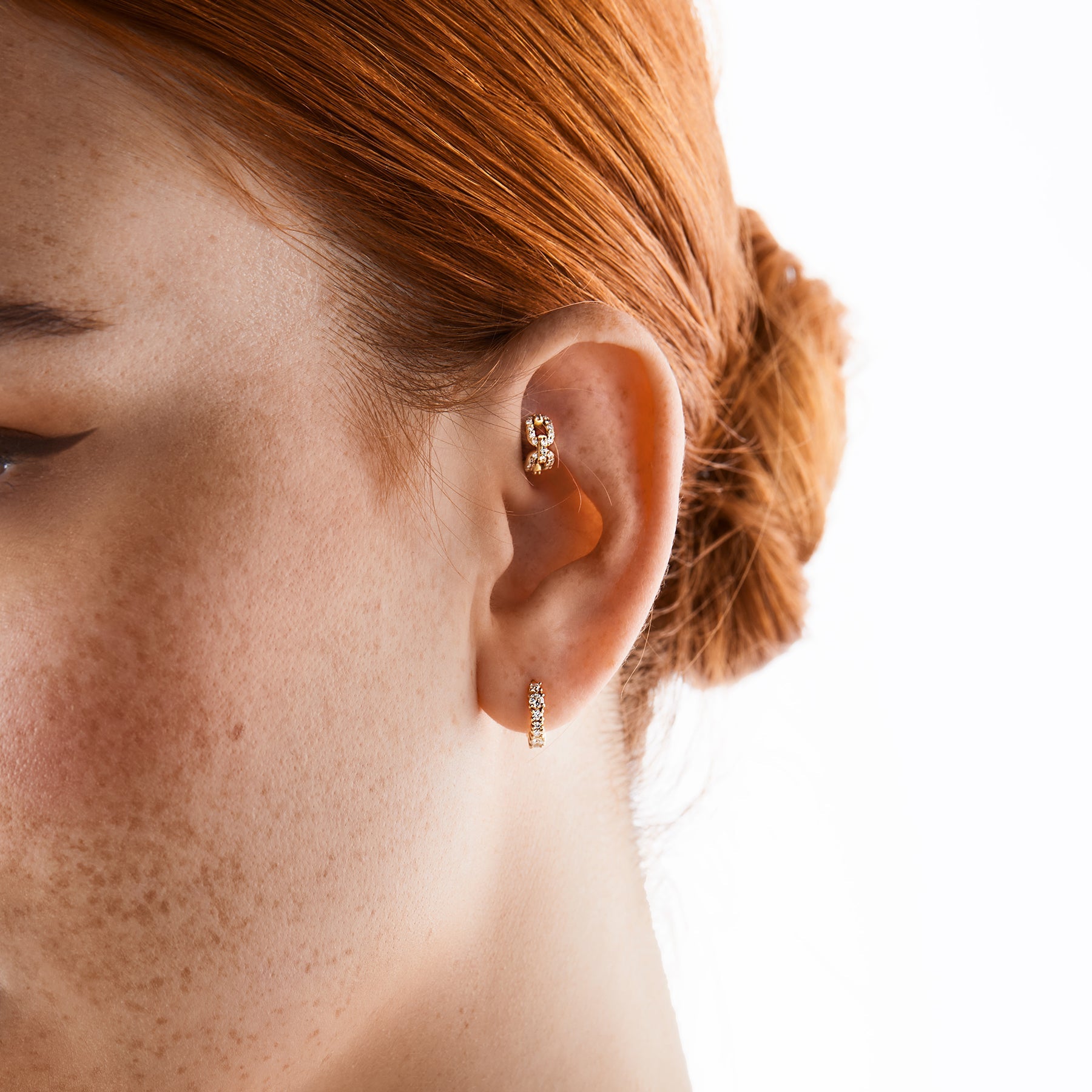 שארלוט - עגיל קליקר זהב ויהלומים