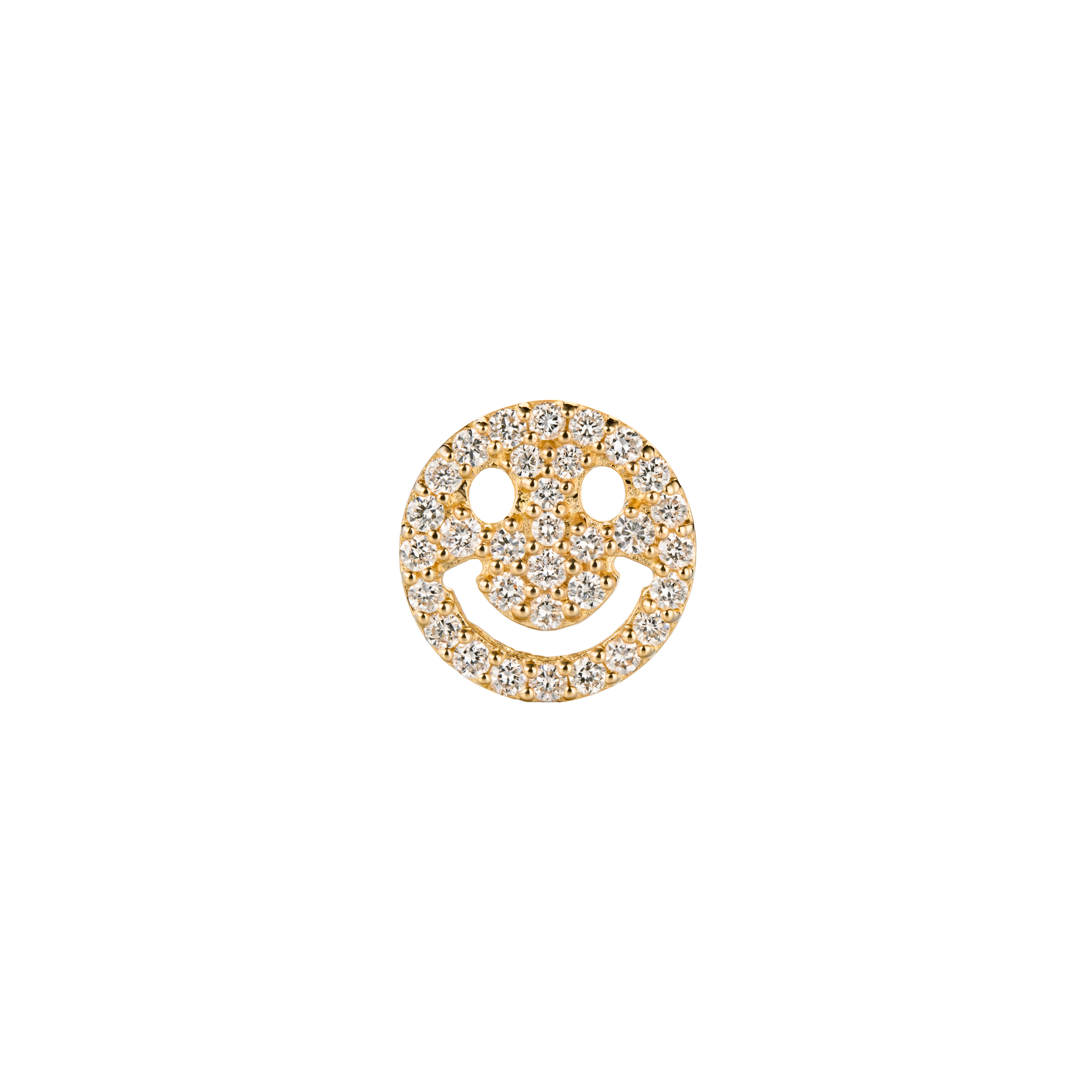 אפולו - עגיל סטאד זהב ויהלומים