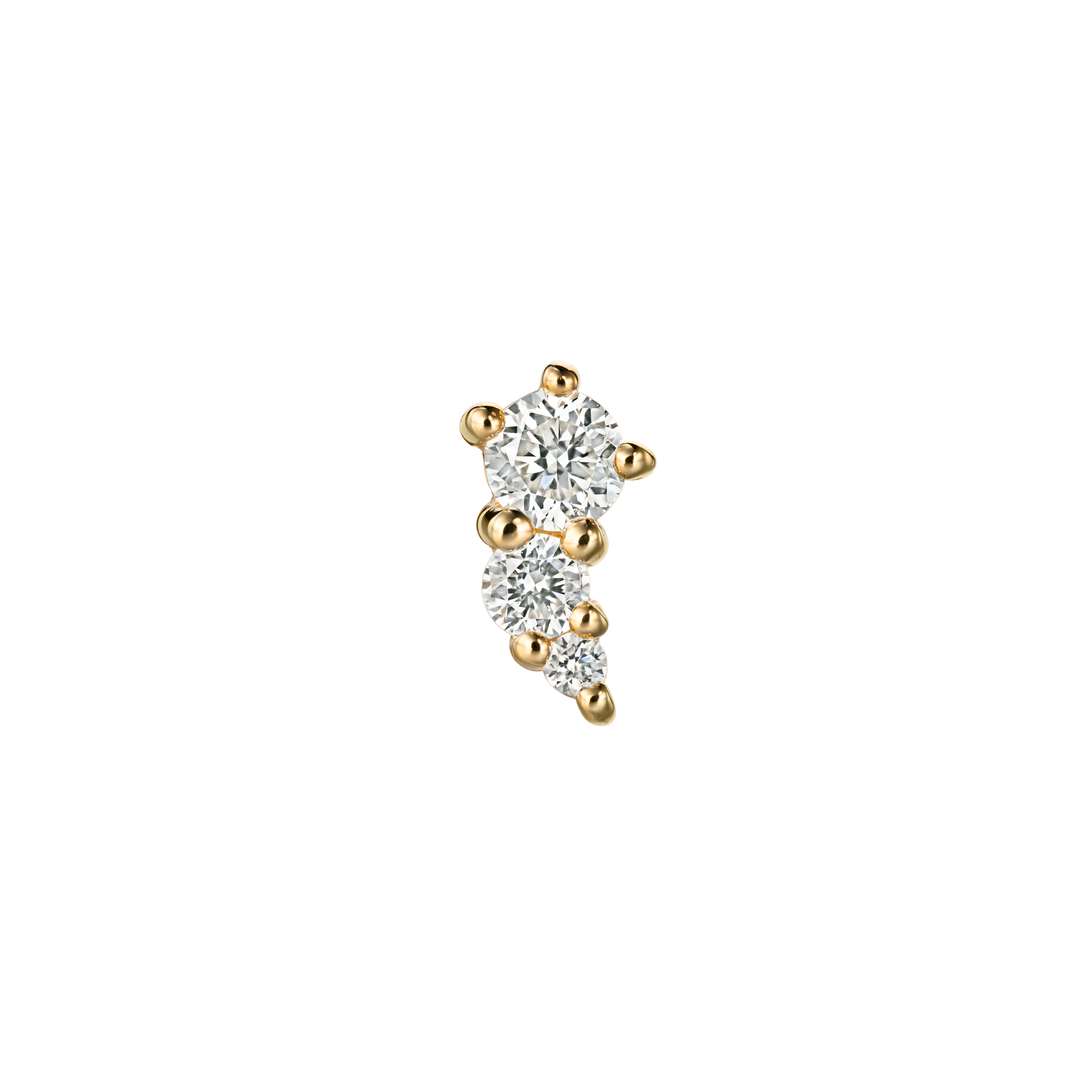 אליזבת מיני- עגיל זהב משובץ יהלומים לבנים