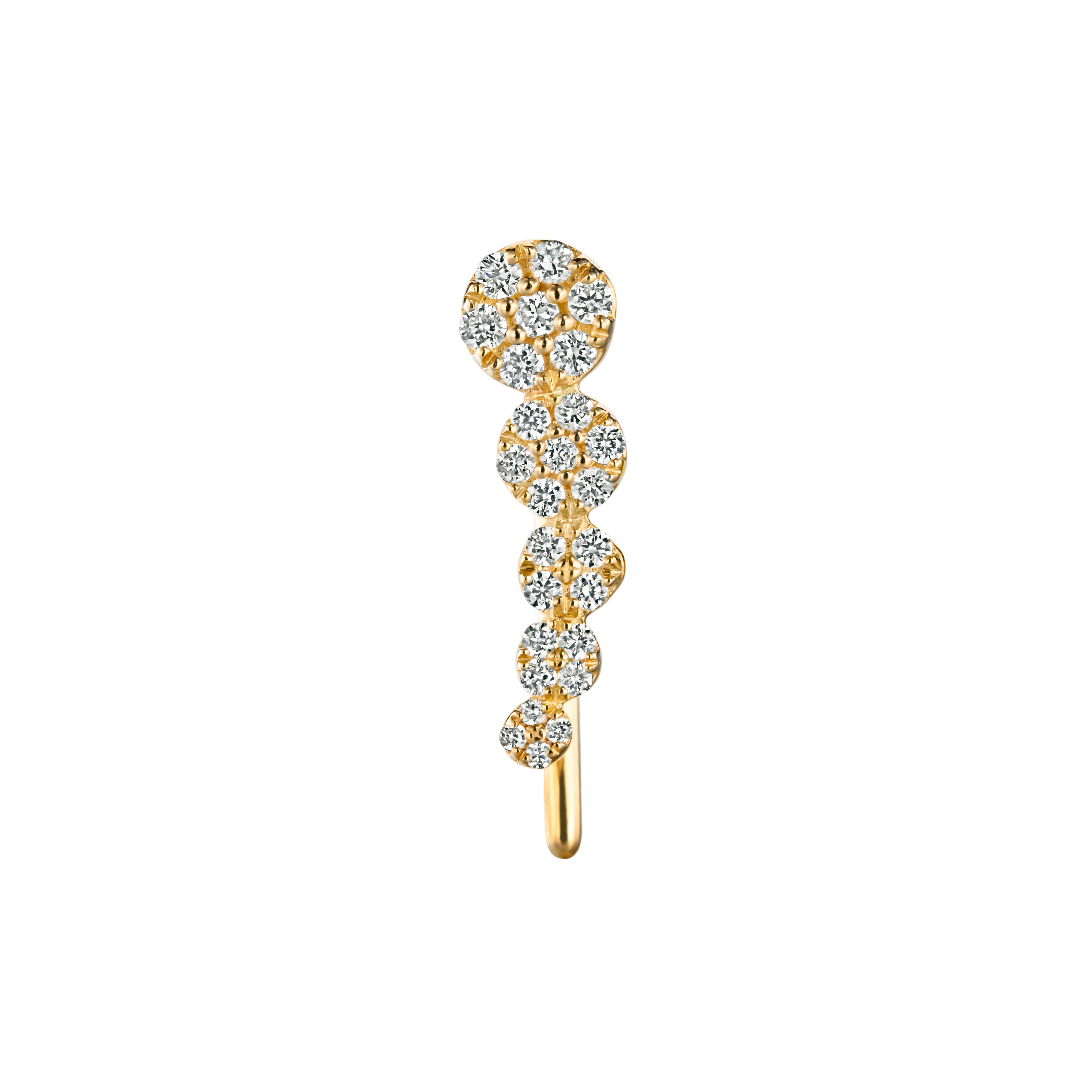 דיאנה - עגיל מטפס זהב וחמישה יהלומים