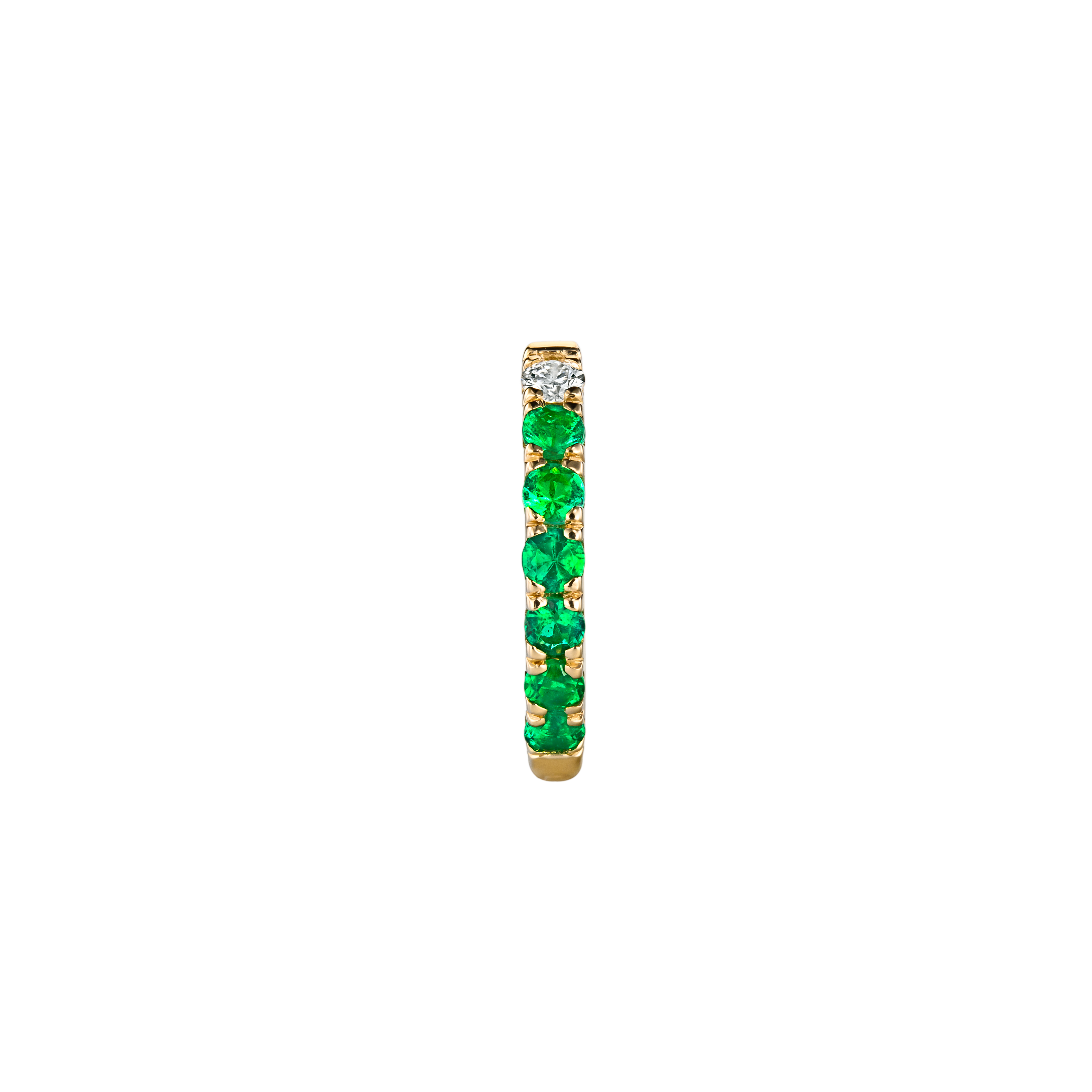 הרקולס - עגיל חישוק זהב ואמרלד