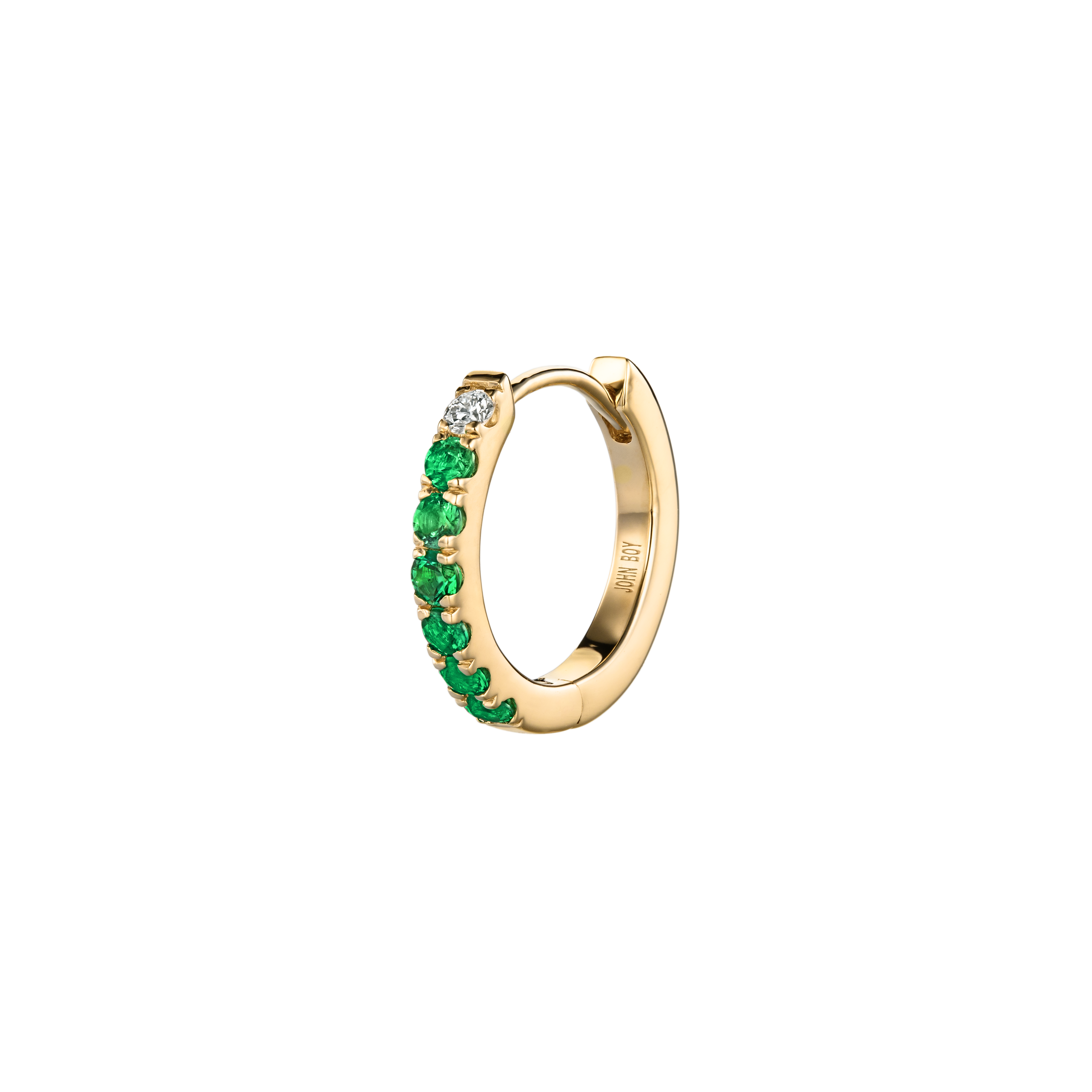 הרקולס - עגיל חישוק זהב ואמרלד