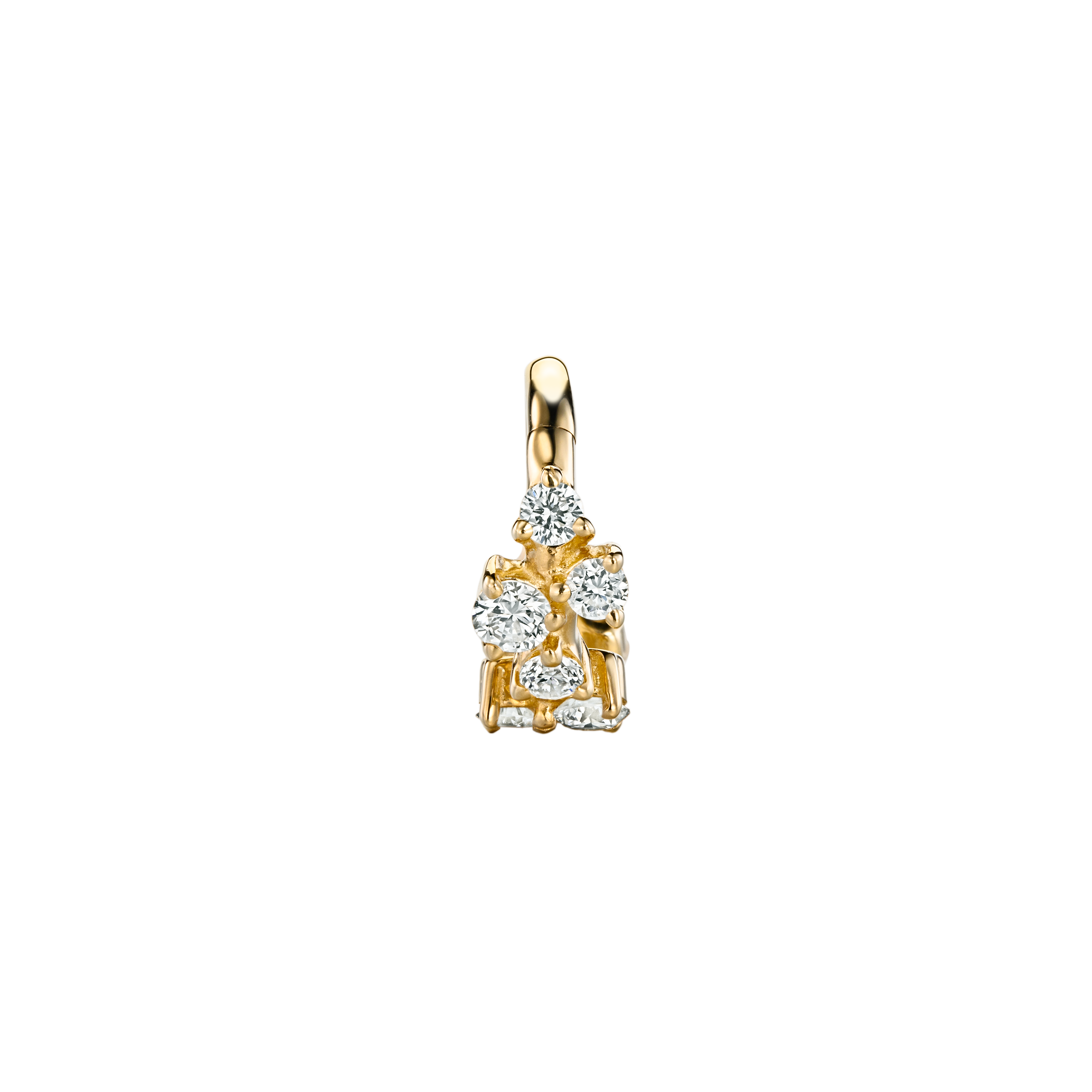 איב - עגיל חישוק זהב ויהלומים