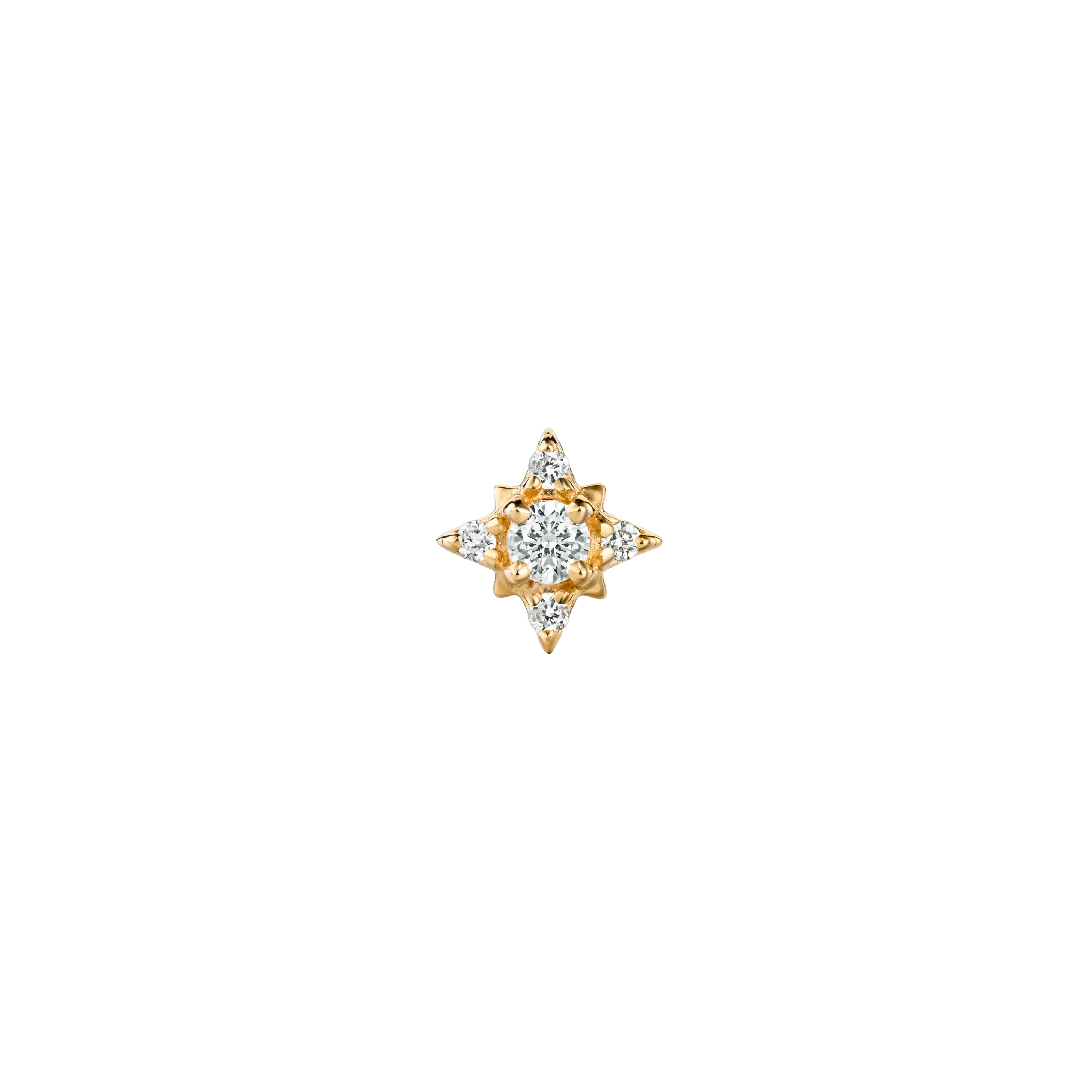 כריסטיאן - עגיל זהב משובץ בחמישה יהלומים לבנים