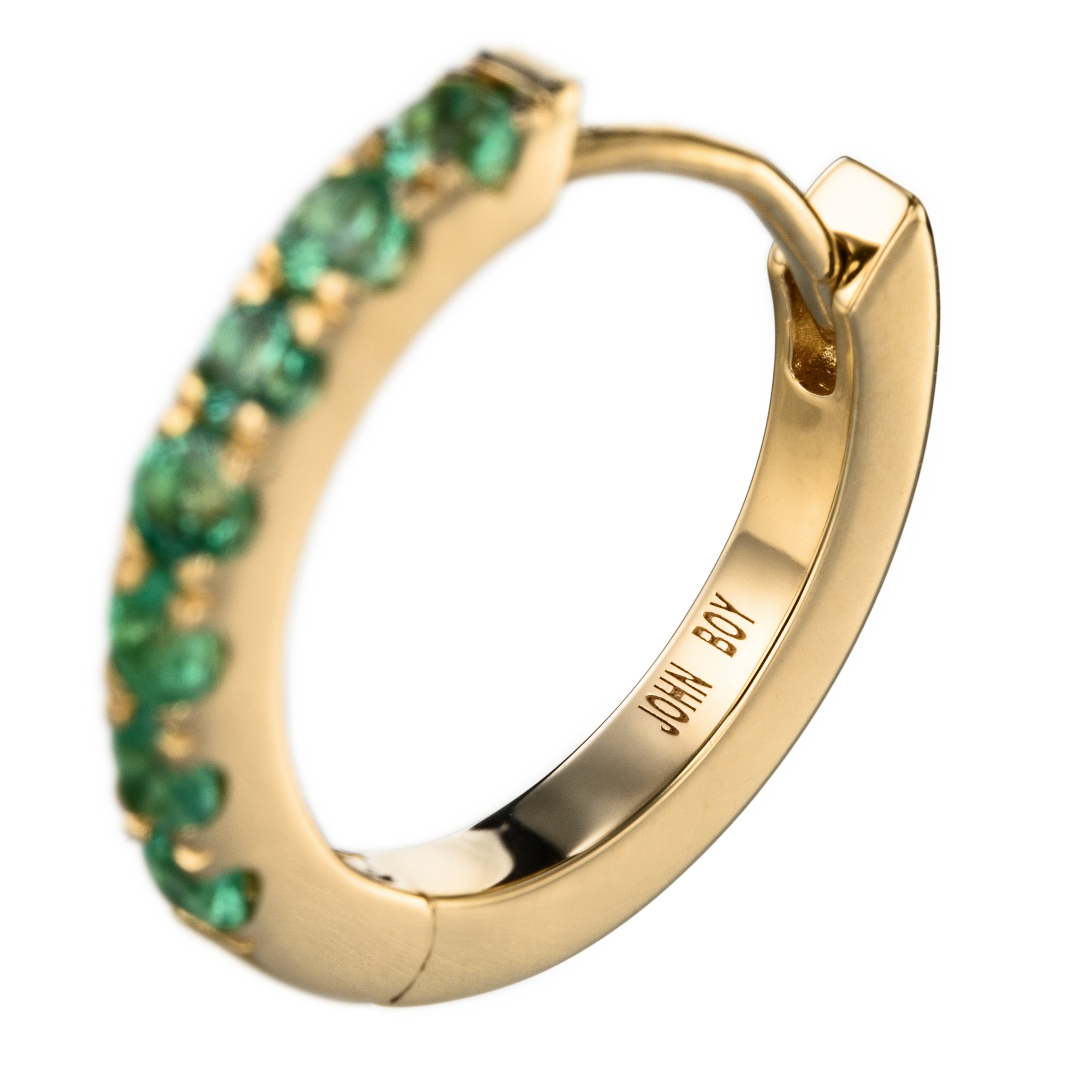 הרקולס - עגיל חישוק זהב ואמרלד