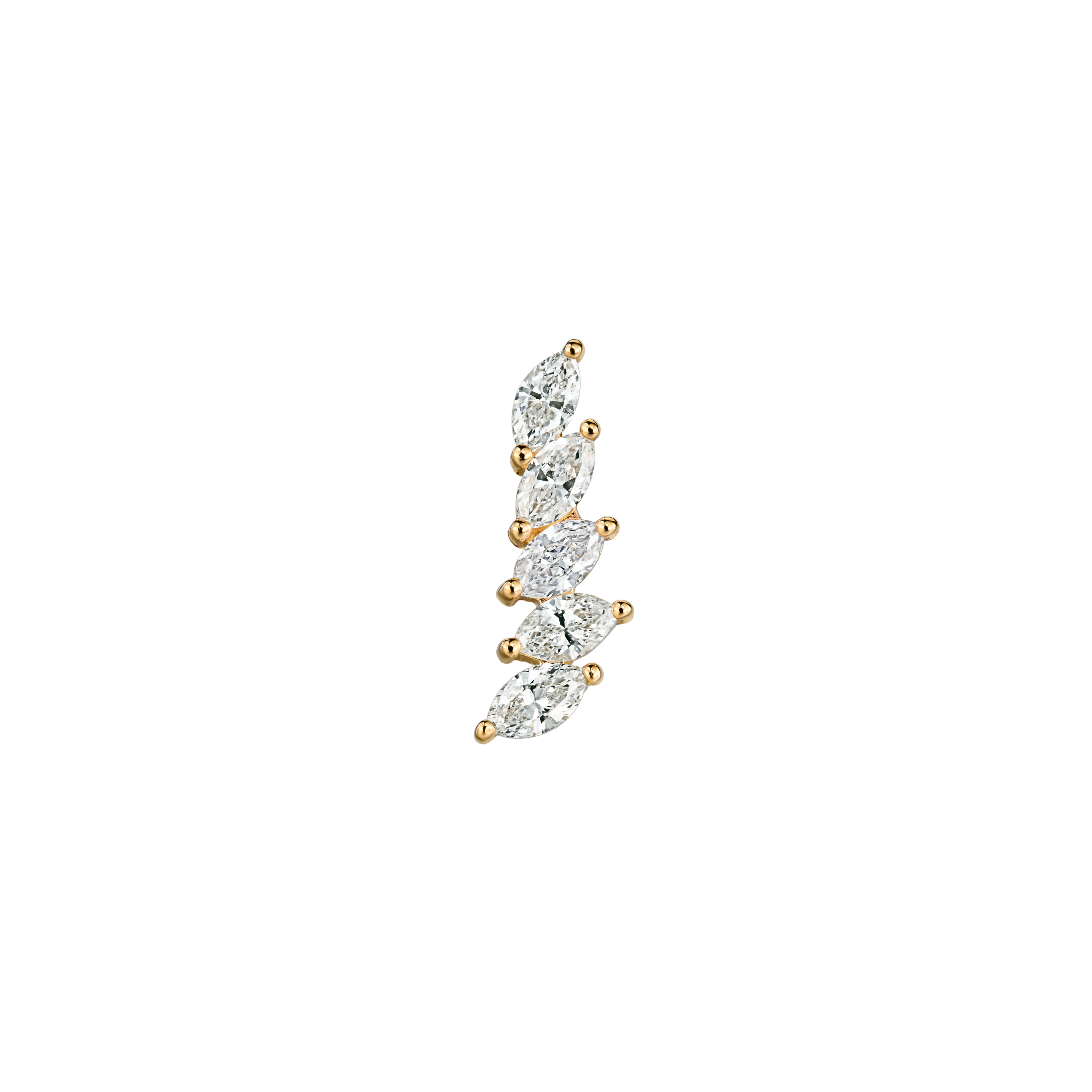 סיינה - פירסינג מטפס זהב ויהלומים בצורת מרקיז