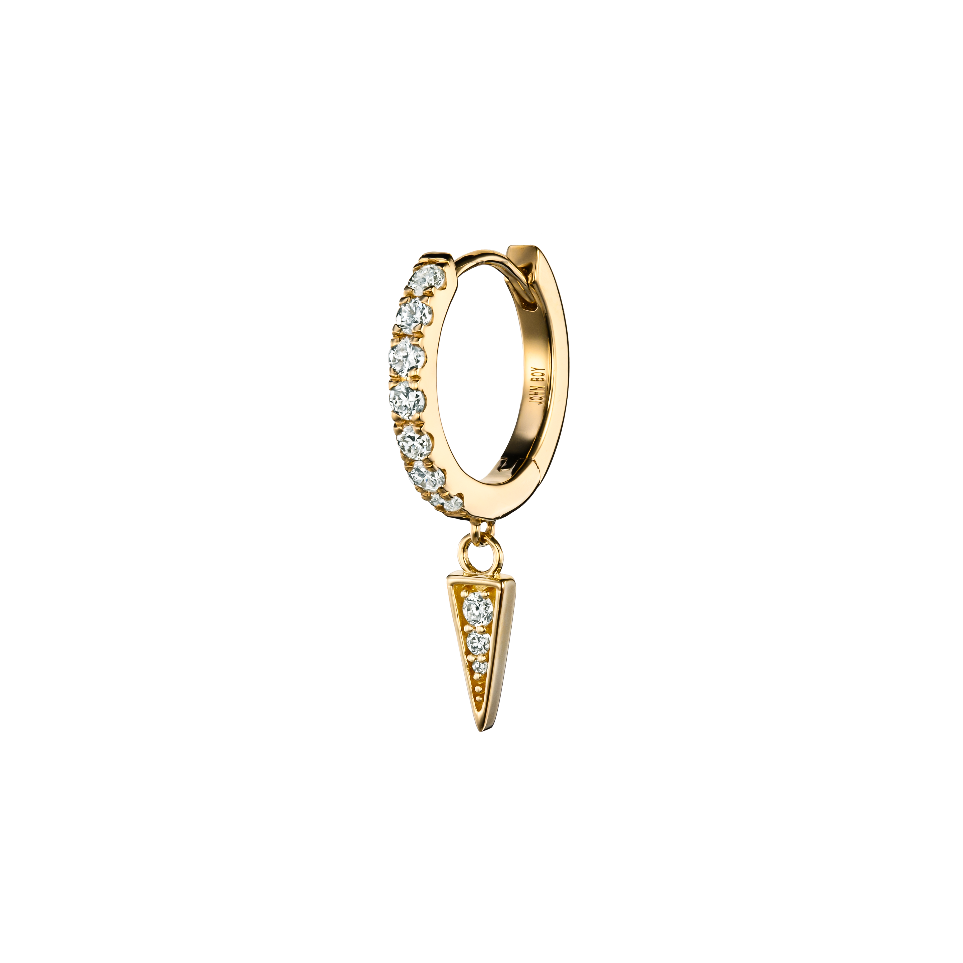 ואלקירי - עגיל חישוק תלוי זהב ויהלומים