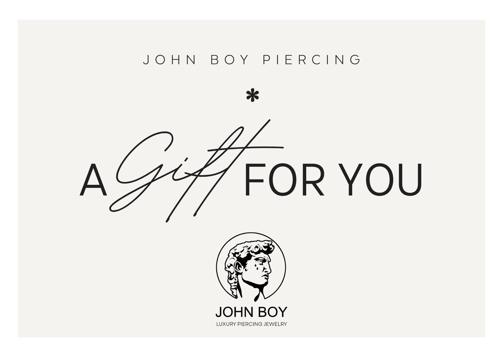 Gift Card שובר המתנה של ג׳ון בוי